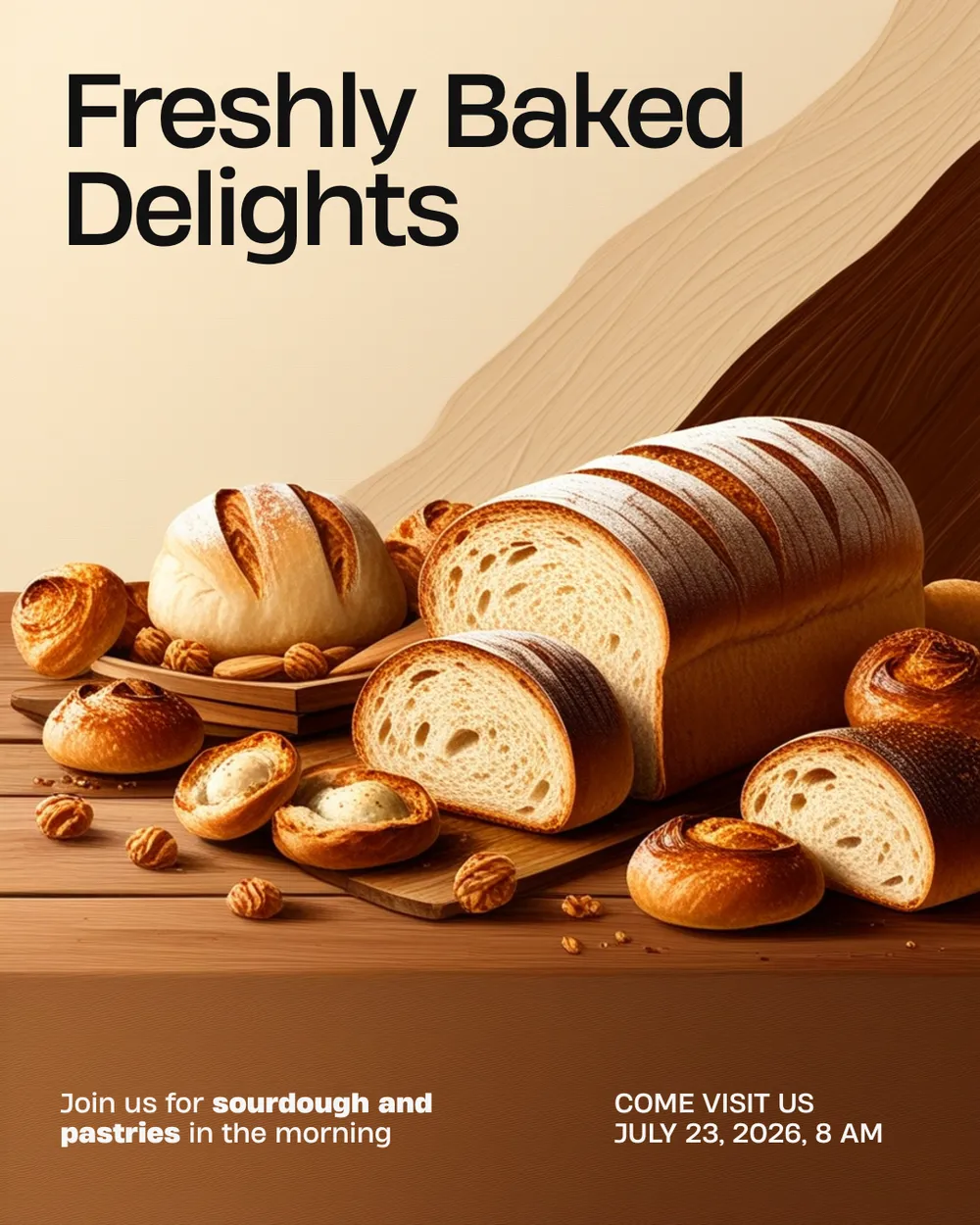 Freshly baked sourdough and pastries at Sweet Crumb